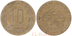 Центральная Африка (BEAC). 10 франков 1983 год. Африканские антилопы.