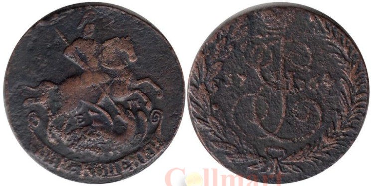  Россия. 2 копейки 1764 год. ЕМ. 