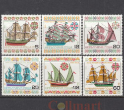 Набор марок. Болгария 1985 год. Исторические корабли. (6 марок)