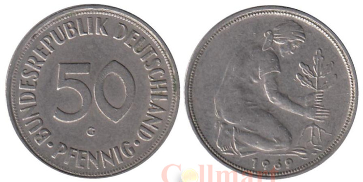  ФРГ. 50 пфеннигов 1969 год. (G) 