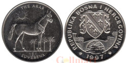 Босния и Герцеговина. 1 соверен 1997 год. Лошади - Арабская лошадь.