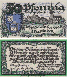 Бона. Германия. Вандсбек 50 пфеннигов 1921 год. Нотгельд. (XF)