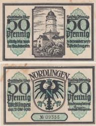 Бона. Германия. Нёрдлинген 50 пфеннигов 1918 год. Нотгельд. (VF)