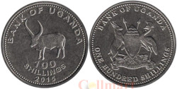 Уганда. 100 шиллингов 2015 год. Африканский буйвол.