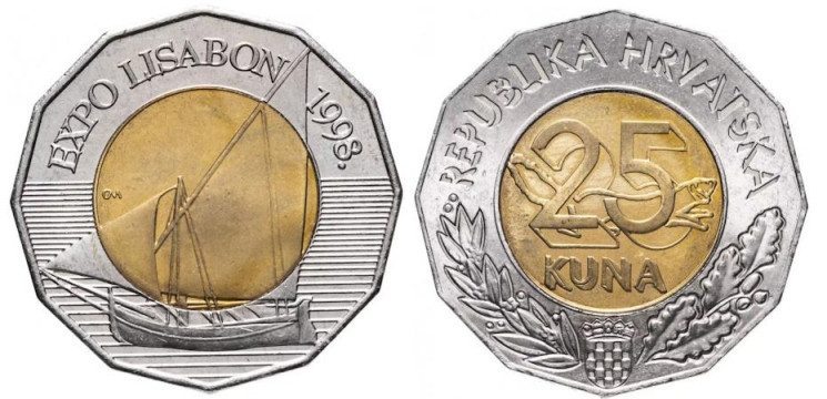  Хорватия. 25 кун 1998 год. Лиссабон ЭКСПО, 1998. 