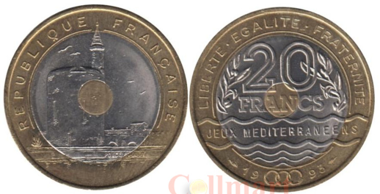 Франция. 20 франков 1993 год. Средиземноморские Игры. 