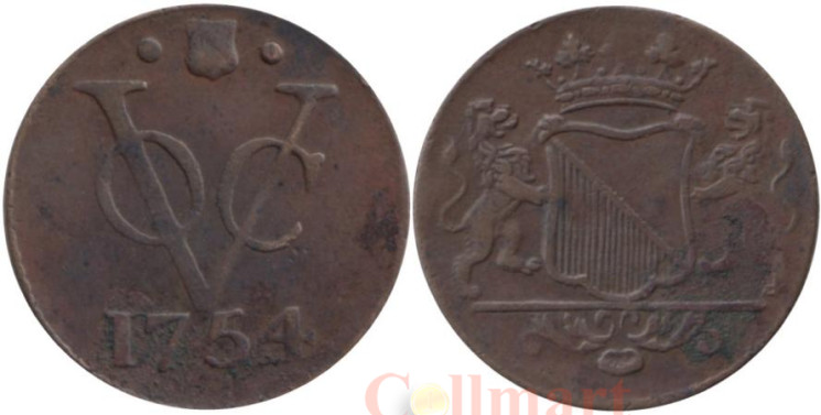  Голландская Ост-Индская компания (VOC). 1 дуит 1754 год. 