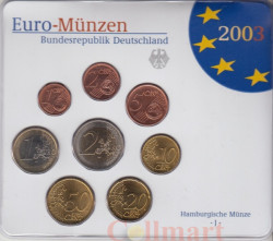 Германия. Годовой набор евро монет 2003 года в банковской запайке. (J)