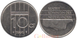 Нидерланды. 10 центов 1991 год. Королева Беатрикс.