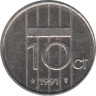  Нидерланды. 10 центов 1991 год. Королева Беатрикс. 
