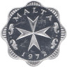  Мальта. 2 миля 1972 год. Мальтийский крест. 