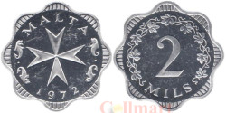Мальта. 2 миля 1972 год. Мальтийский крест.