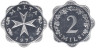  Мальта. 2 миля 1972 год. Мальтийский крест. 