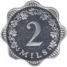  Мальта. 2 миля 1972 год. Мальтийский крест. 