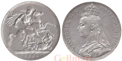 Великобритания. 1 крона 1889 год. Королева Виктория.