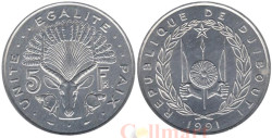Джибути. 5 франков 1991 год. Антилопа.