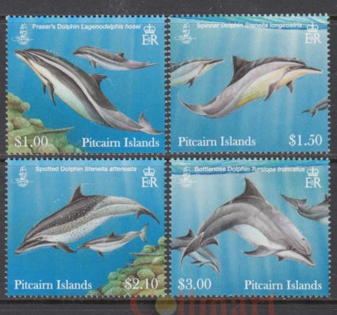  Набор марок. Острова Питкэрн 2012 год. Дельфины. (4 марки) 