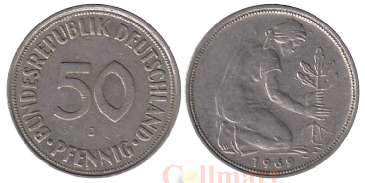  ФРГ. 50 пфеннигов 1969 год. (J) 