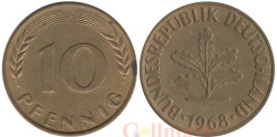 ФРГ. 10 пфеннигов 1968 год. (D)