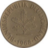  ФРГ. 10 пфеннигов 1968 год. (D) 
