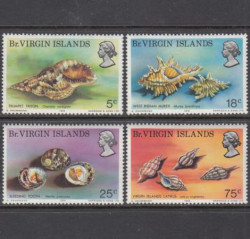 Набор марок. Британские Виргинские острова 1974 год. Раковины морских улиток. (4 марки)