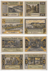 Набор банкнот. Германия. Нойштадт-ин-Хольштайн 75 пфеннигов 1921 год. Нотгельды, 4 штуки. (XF)