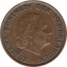  Нидерланды. 1 цент 1957 год. Королева Юлиана. 