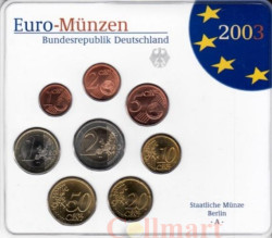 Германия. Годовой набор евро монет 2003 года в банковской запайке. (A)