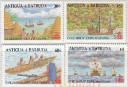 Набор марок. Антигуа и Барбуда. Вторая экспедиция Христофора Колумба. 4 марки. 2