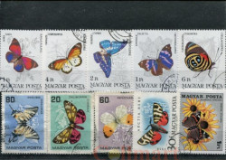 Набор марок. Бабочки. 10 марок + планшетка. № 1524.