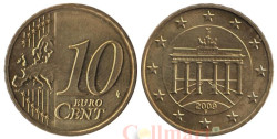 Германия. 10 евроцентов 2009 год. Бранденбургские ворота. (F)