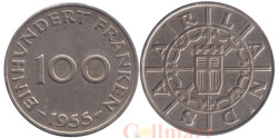 Саар. 100 франков 1955 год. Герб.