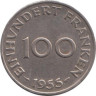  Саар. 100 франков 1955 год. 