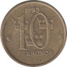  Швеция. 10 крон 1992 год. 