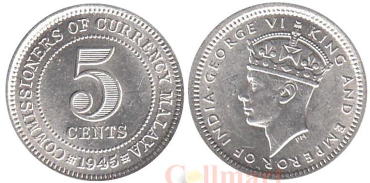 Малайя. 5 центов 1943 год. 