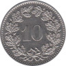  Швейцария. 10 раппенов 1982 год. Гельвеция. 