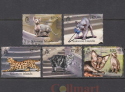 Набор марок. Соломоновы Острова 2012 год. Кошки. (5 марок)