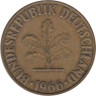  ФРГ. 10 пфеннигов 1966 год. (F) 