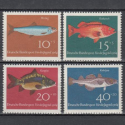 Набор марок. ФРГ 1963 год. Рыбы. (4 марки)