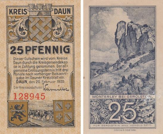  Бона. Германия. Даун 25 пфеннигов 1920 год. Нотгельд. (XF) 