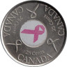  Канада. 25 центов 2006 год. Розовая ленточка - Борьба с раком молочной железы. 