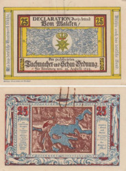 Бона. Германия (Польша). Нёренберг (Иньско) 25 пфеннигов 1921 год. Нотгельд. (VF)