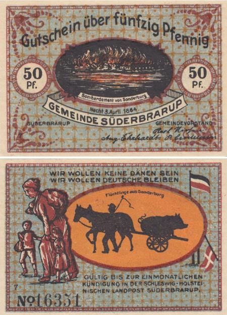  Бона. Германия. Зюдербраруп 50 пфеннигов без года (вариант 7). Нотгельд. (XF) 
