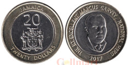 Ямайка. 20 долларов 2017 год. Маркус Гарви - национальный герой.