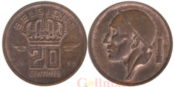 Бельгия. 20 сантимов 1953 год. BELGIQUE