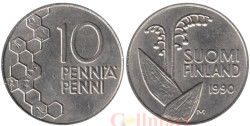 Финляндия. 10 пенни 1990 год. Ландыш.