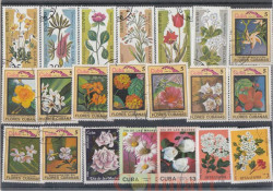 Набор марок. Цветы. 21 марка + планшетка. № 491
