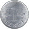  Финляндия. 1 пенни 1969 год. Квадрат с петлями. (алюминий) 