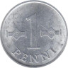  Финляндия. 1 пенни 1969 год. (алюминий) 
