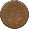  Нидерланды. 1 цент 1961 год. Королева Юлиана. 